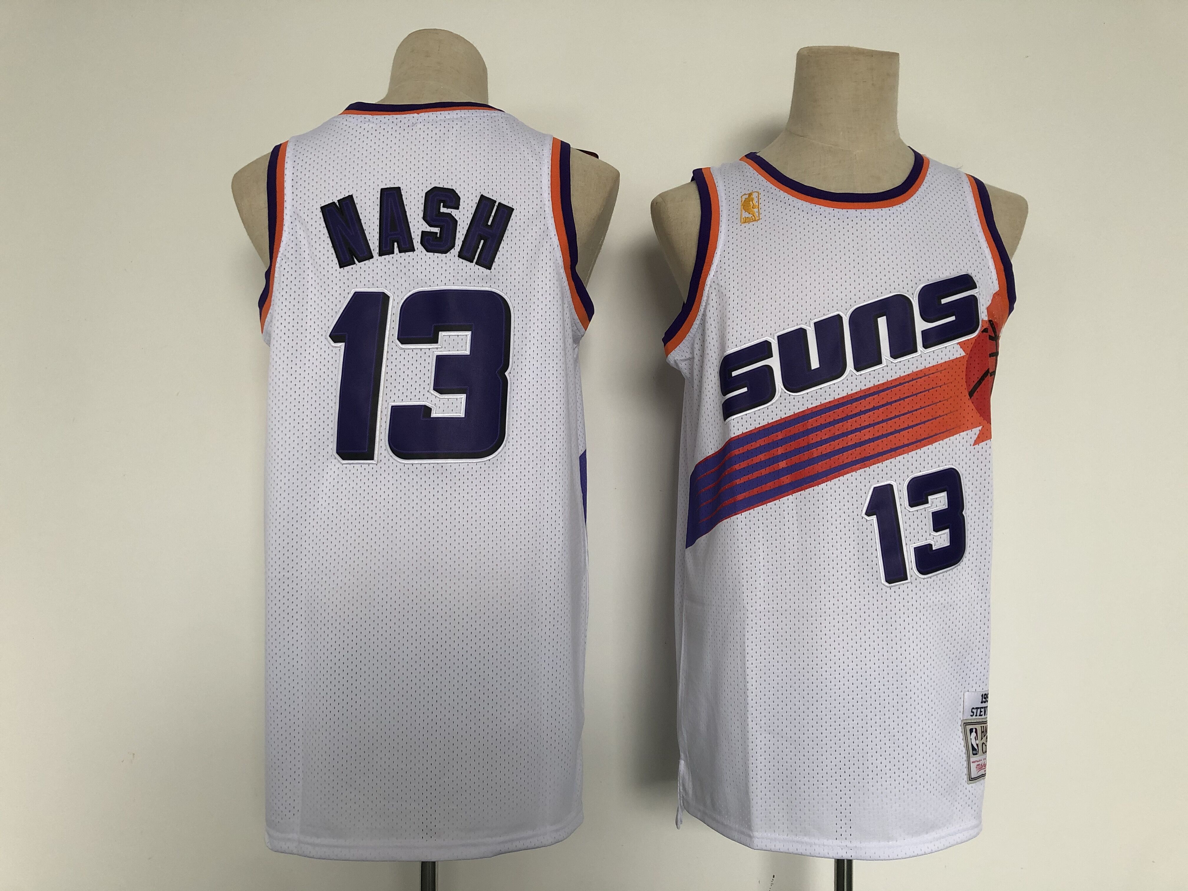 Men Phoenix Suns #13 Nash White Throwback 2021 NBA Jersey